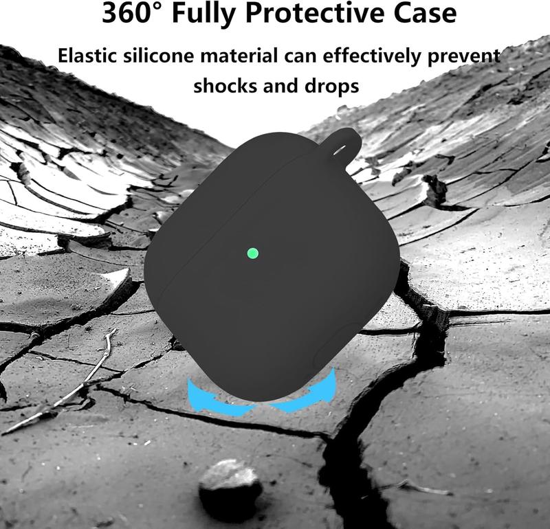 AirPods 4 Case Cover with Cleaner Kit, Soft Skin Silicone Case Compatible with Apple AirPods 4th Generation (2024), Protective Earbuds Case for Men Women with Keychain Accessories