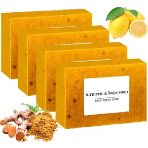 Turmeric & Kojic Acid Brightening Soap,Soap Body Care Body Wash Lemon FlawlessOrganic Comfort Cleansing natural skincare