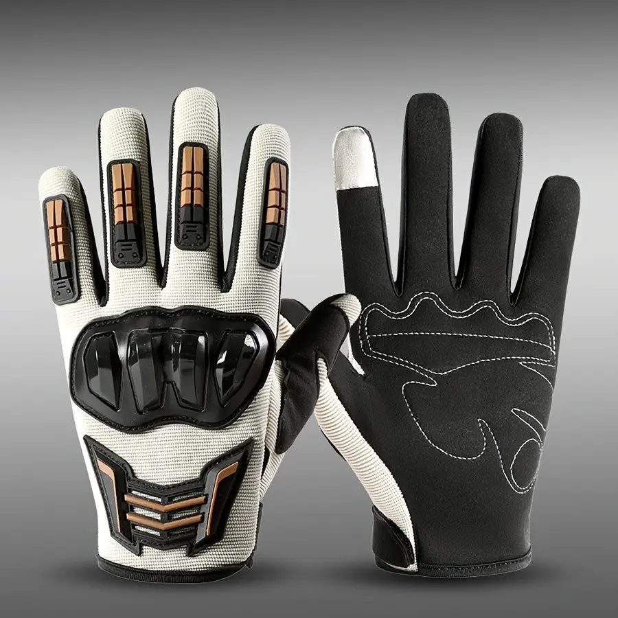 Full Finger Motorcycle Gloves, Dirtbike Gloves for Men Women, Hard Shell Knuckle Impact Protection Touchscreen Compatible Anti-Slip Palm Shock-Absorbing Wear-Resistant Tactical Gloves for Motorbike Riding, Cycling, Hiking, Outdoor Sports & Daily Commute