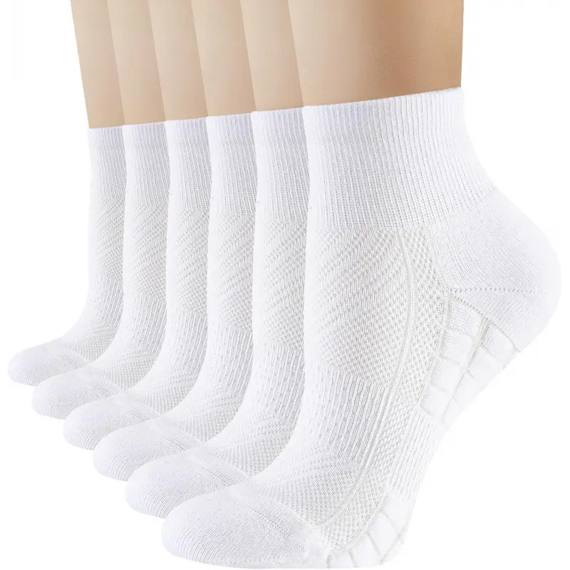 Ankle Running Socks Womens, 6/12 Pairs Cushioned Athletic Sport Quarter Socks Moisture Wicking Light Compression