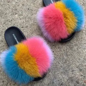 Passion Fruit Colorful Fluffy Slides sizes 9.5,10,10.5,11 only