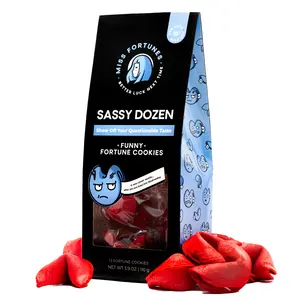 Miss Fortunes, Funny Fortune Cookies, The Sassy Dozen, Let Your Twisted Sense of Humor Shine! Written by Professional Comedy Writers, Safe For All Ages (Box of 12 Individually Wrapped Cookies)