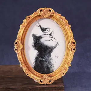 1PC Bird Cat Fridge Magnet, Charming Artistic Floral Style Decoration, Oval Frame Magnetic Refrigerator Magnet, Artwork Perfect for Cat Lovers and Cozy Home Decor, Great Holiday Gift