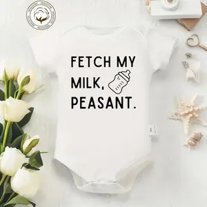 Fetch My Milk Peasant Baby Onesie, Cotton Baby Clothes Girl Boy
