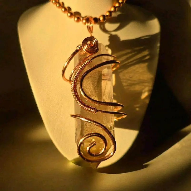 Crystal Tower Necklace • Copper Necklace • Natural Healing Gemstone Jewelry for Women & Men