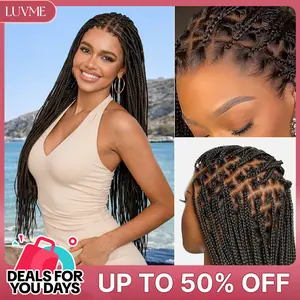 LUVME OwnScalp Knotless Box Braided Glueless Wig Summer Braids Salon-Quality Super Natural Scalp Full HD Lace Flexi-Fit Invisi Drawstring Cap #DealsForYouDays