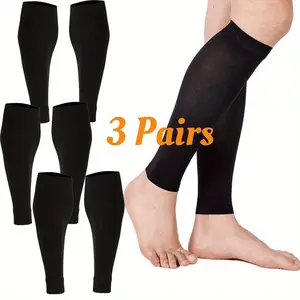 3 Pairs of Compression Calf & Knee High Socks - Compression Socks for Women & Men, Elastic Football Socks, Ideal for Volleyball, Football, Basketball, Softball, Tennis, Running & Fitness Women's Thigh-High Compression Socks