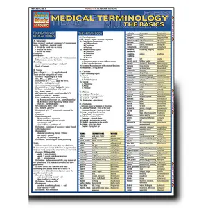 Medical Terminology: The Basics QuickStudy Laminated Reference Guide (QuickStudy Academic) Learning Tools Book Workbook Paperback Interactive Book Set Student Essentials