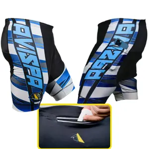 Avispa Unisex Cycling Shorts, 4D Gel Padded, Reflectors, Zipper Pocket, Compression Side Pocket, Breathable Fabric, Anti-Chafing Leg Grippers, Unisex Names
