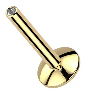 Gold PVD Internally Threaded Titanium Convex Back Labret (Post Only)