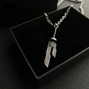 Edgy Sword Pendant Necklace Vintage Silver Chain Unisex Statement Jewelry for Street Y2K Style Daily Wear Lightweight Durable Retro Modern Decor - Hanging