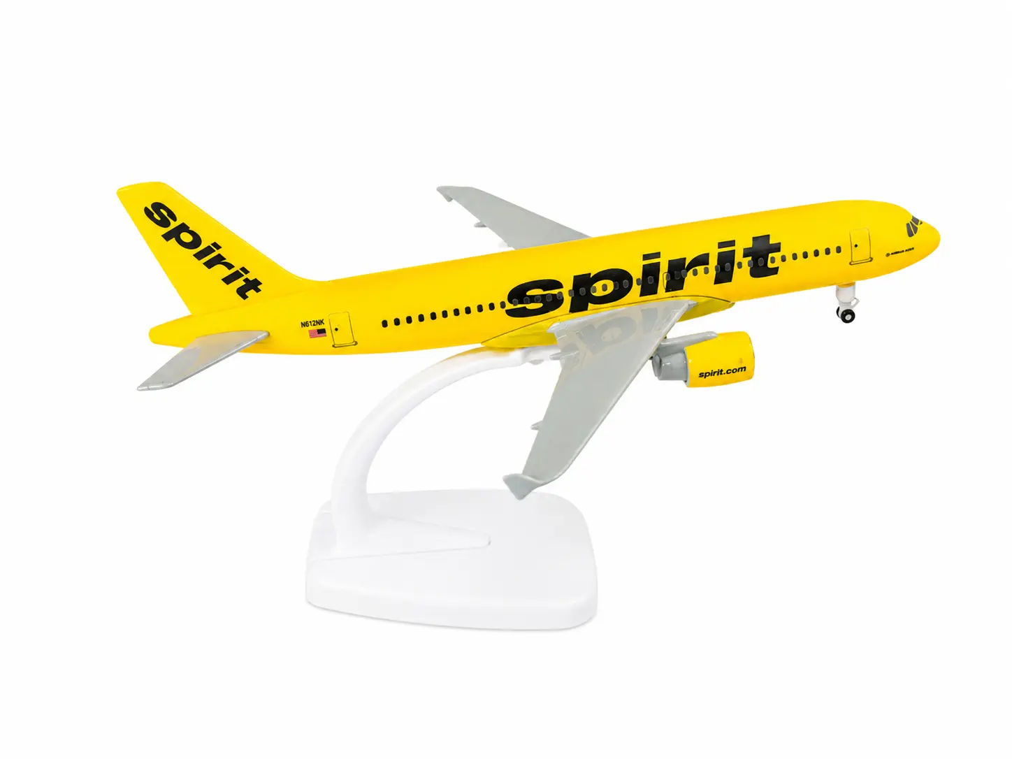 Spirit Airlines Die-Cast Model Airplane, Collectible Aircraft Replica with Display Stand