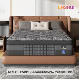 【Spring Glow Up】12/14 Inch Twin, Full, Queen, King Mattress Memory Foam And Spring, Hybrid MattressMedium Firmness,  For Home Rooms Hotels, Boxed Halloween ChristmasGift Furniture Ergonomic queen size mattress Interior Modern