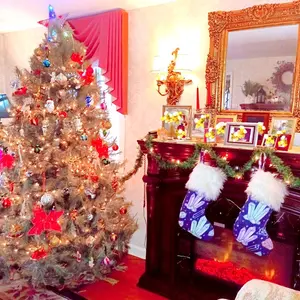 Pink Christmas Stocking Fur Velvet Lace Luxury Holiday Gift Stuffer Faux Fur Keepsake Family Traditions Memories