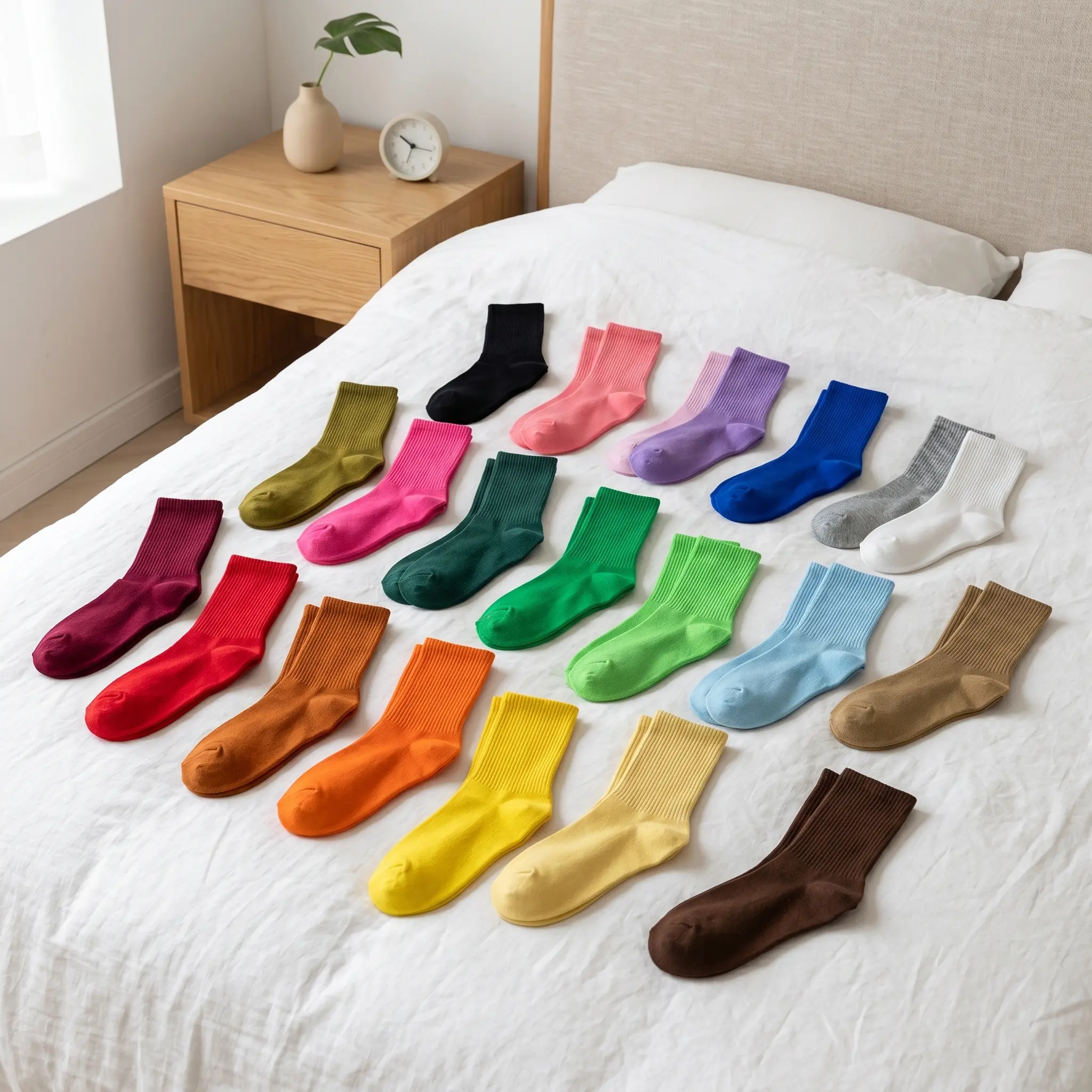 Women's Multicolor Crew Socks 10 Pairs Random, Soft Cotton Breathable Sport Socks, Fashion Casual Socks for Teens, Bulk Pack Everyday Socks-YY0