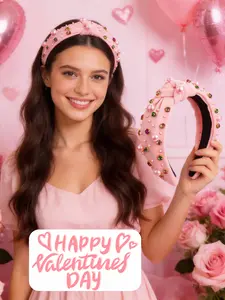 Valentine's Day Gift, Thoughtful Gift Option: Ladies' Pearl Headband, Water Diamond Dress Headband, Hair Accessories, Suitable for Mother's Day, Parties, Offices