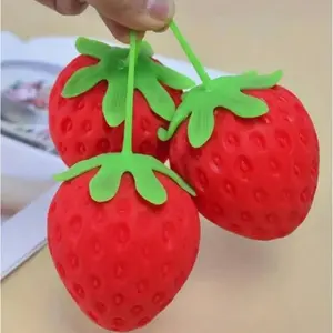 Anxiety Relief Squeeze Toy, Fidget Spinner Stress Reliever, Squishy Fruit Ball Strawberry Model, Party Gift, Adult Kids Pressure Release Toy