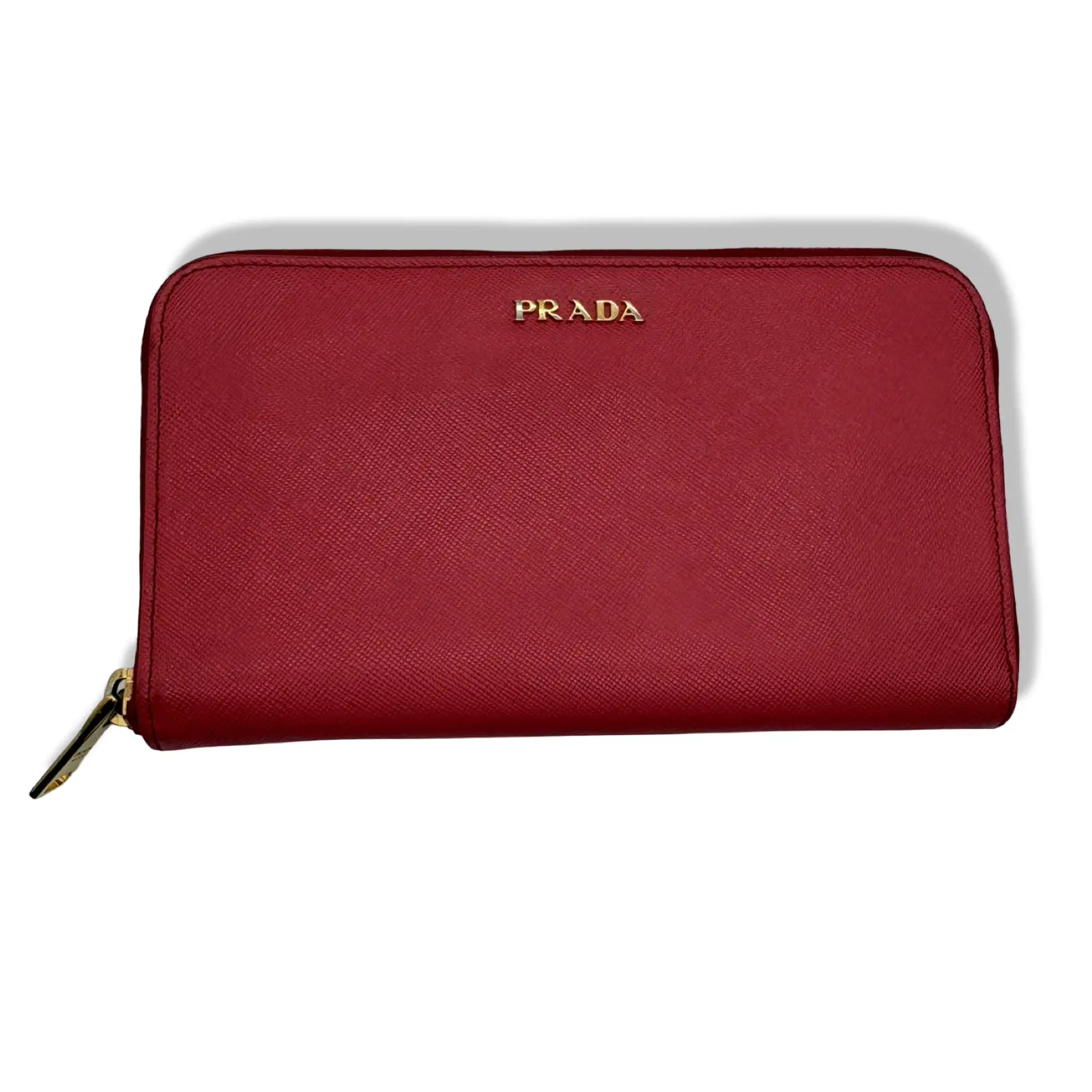Pre-owned PRADA Saffiano Leather Small leather goods Zip Around Wallet P1039