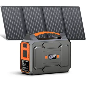 100W Portable Power Station with Solar Panel 40 Watt, 146Wh Solar Powered Generator for Camping Lithium Battery Bank with Solar Panels, 110V Outlet Solar Power Banks, Solar Generator for Outdoor Foldable Foldable