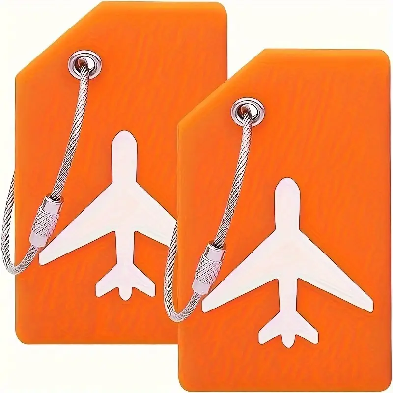 Luggage Tags, Solid Color Silicone Travel ID Labels, Flexible Bag Tags for Suitcases, Backpacks, and Totes, Travel Tags
