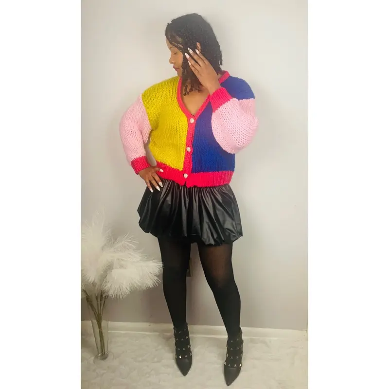 Lush Colorblock Sweater - Knitwear, Womenswear, Multi-Colored Design, Comfortable Fit, Ideal for Casual Outings