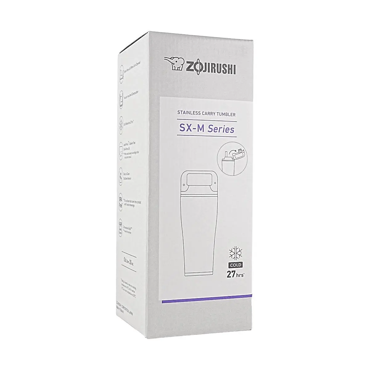 Zojirushi 600ml Stainless Steel Thermal Flask - Black Portable Beverage Tumbler, Vacuum Insulation Travel Mug with Straw Lid for Hot & Cold Drinks, Flasks, Stylish