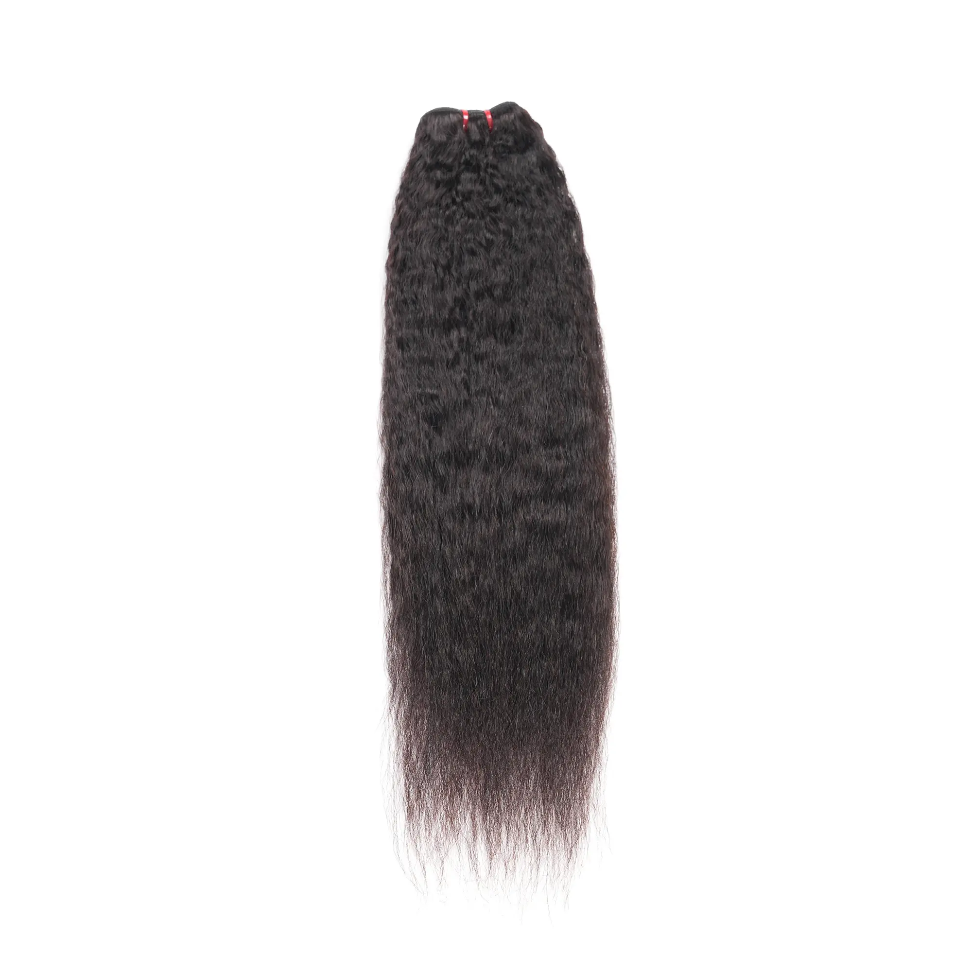 Straight Kinky Yaki Virgin Raw Human Hair Weave Bundles - 1Pc/Lot, 12-26Inch (14Inch,22Inch Included), Natural Color Black, Double Weft, Natural Look, Sew In Weaves for Quick Weaving
