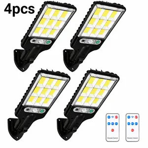 Solar Street Light Outdoor 6500 Lumens 3 Modes LED Motion Sensor Security Wall Lamp for Garden Yard Porch Decor IP65 Waterproof Remote Control 2/4 Pack