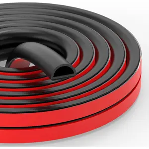 Rubber Weather Stripping Self Adhesive Door Weather Strip D Shape EPDM Rubber Seal Strip for Door and Window, RV, Boat, , , Marine, 13 FT, (3/4" W x 3/8" T)