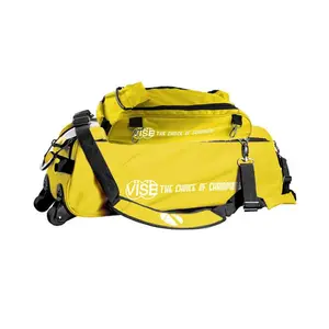 Vise Clear Top 3 Ball Tote Roller Bowling Bag with Shoe Bag- Yellow