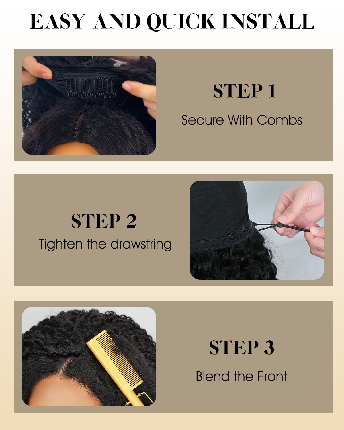 [26inch--$73] Half Wig Deep Wave Wear And Go Glueless Wigs Human Hair Pre Plucked Pre Cut Hd Lace 180 Density Deep Wave Lace Front Wigs Human Hair 26 Inch Drawstring Curly Human Hair Wig For Women Beginner Friendly