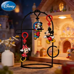 Disney Mickey Minnie Mouse Keychain 1PC Officially Licensed Cute Anime Figure PVC Soft Rubber Keyring Backpack Car Key Accessories Perfect Collectible Gift for Fans