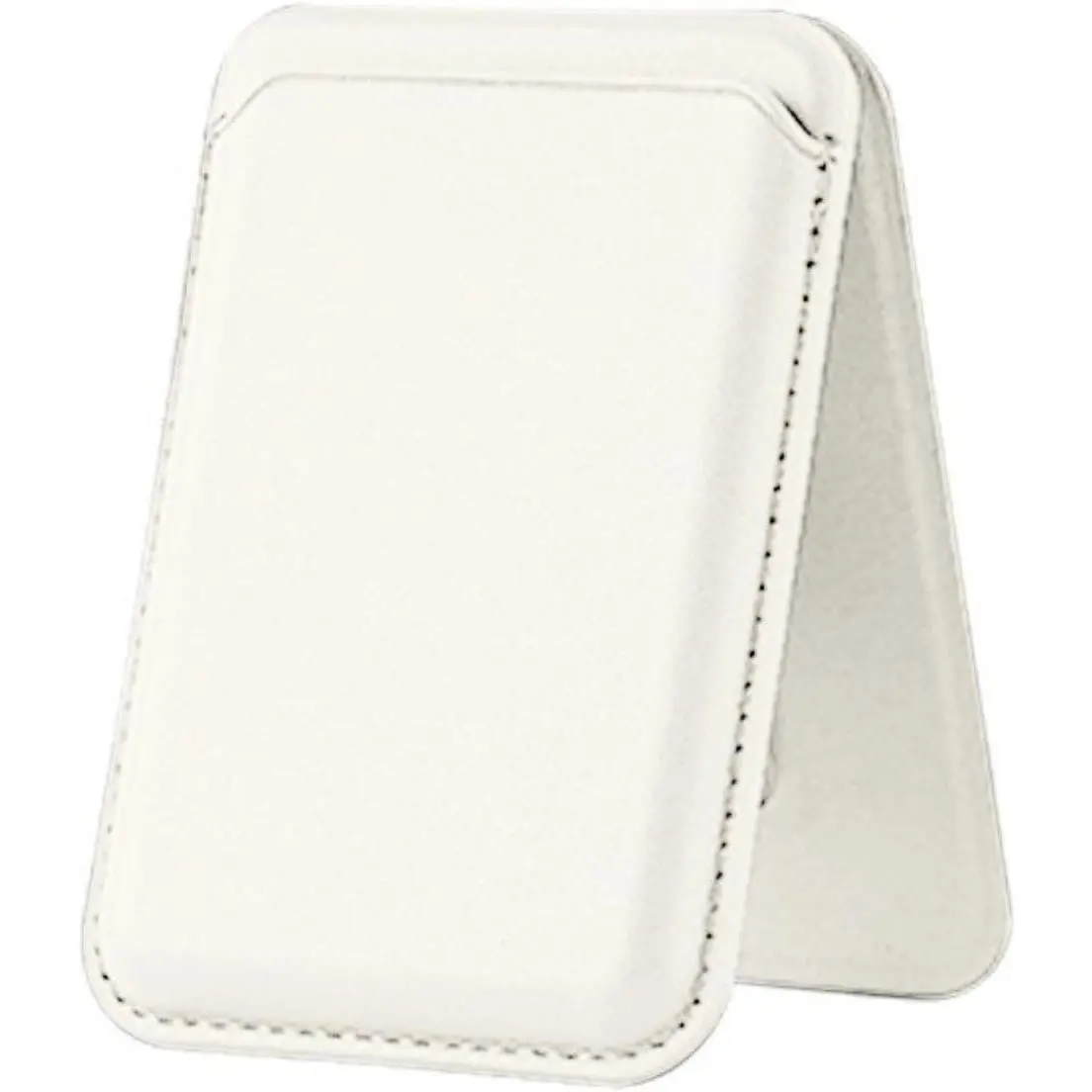 Magnetic Card Holder Stand for iPhone 17/16/15/14/13/12 Series, 2-in-1 Ultra-Thin Adjustable Stronger Magnetic Wallet, Leather Card Clip, Holds 2-5 Cards [Compatible with Magsafe] [with Wallet & Card Holder] [Military Drop ( Blank White Pink Brown Orange)