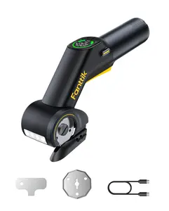 Fanttik R200 Pro BowGuide Electric Cardboard Cutter, Cordless Scissors with LED Display, 2-Speed Adjustable, Rechargeable Powerful Rotary Box Cutter with 2 Blades for Fabric, Carpet, Leather, Cardboard