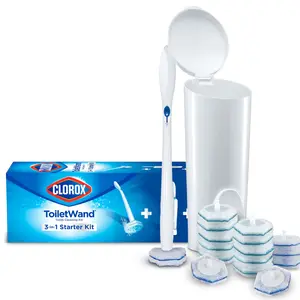 Original Toilet Cleaning System - ToiletWand, Storage Caddy and 16 Refill Heads, Dorm Room Essentials,