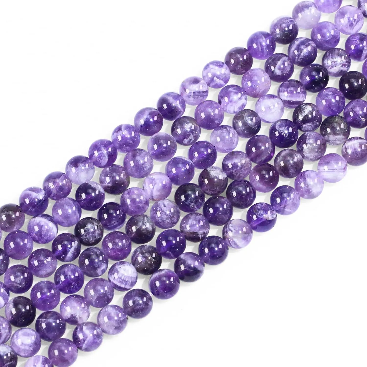 8mm Natural Amethyst Gemstone Round Loose Beads for Jewelry Making DIY Bracelets Necklace (45-48pcs/strand) 8mm Natural Amethyst Gemstone Round Loose Beads for Jewelry Making DIY Bracelets Necklace (45-48pcs/strand)