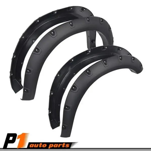 4-Piece Pocket Rivet Style Front & Rear Fender Flares, Black Car Accessories for 2019-22 Dodge Ram 2500 Trucks Automotive
