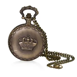 OIDEA Classic Bronze Pocket Watch - Round Analog Quartz Movement Watch, Arabic Numerals Dial, Engraved Crown, Stylish Necklace Pendant with Chain, Vintage High-Quality Men's Gift, Stylish Necklace Watch summerwins,summerwins
