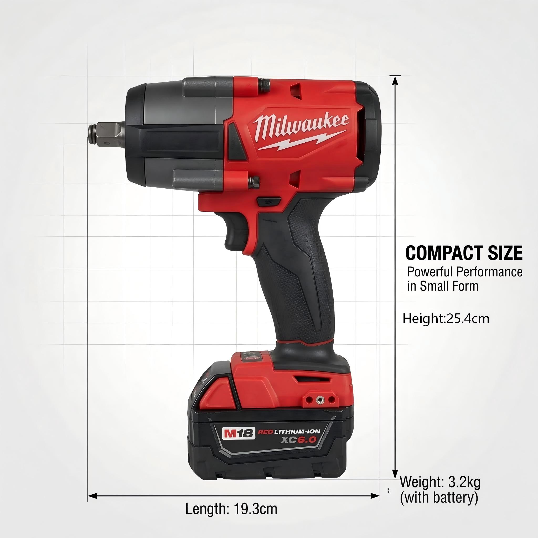 Milwaukee M18 1000Nm rapid charger 4-mode drive control impact wrench tool kit set electric driver