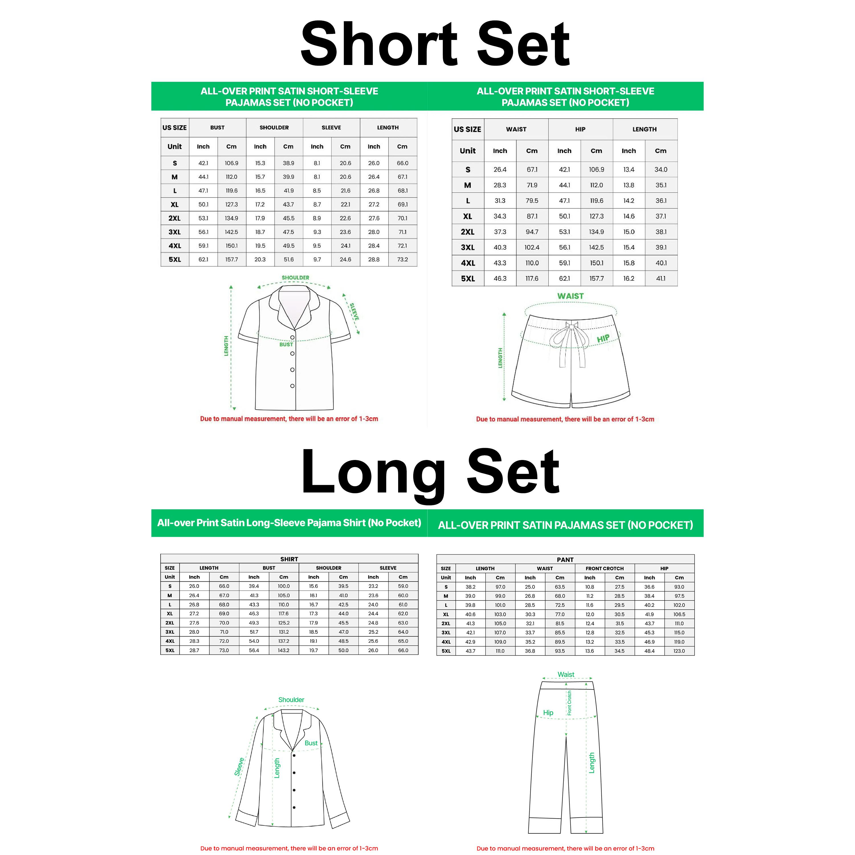 Women's Hawaii Travel Long & Short Sleeve Satin Pajama Set, Gift for Her, Funny Lounge Outfit Gift, Loungewear Long & Short Set, Soft Sleeper Wearing