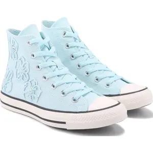Converse Chuck Taylor All-Star Premium Embroidered Flowers High-Top Sneakers Unisex Round Toe Laces All Seasons Trainer Sports Shoes