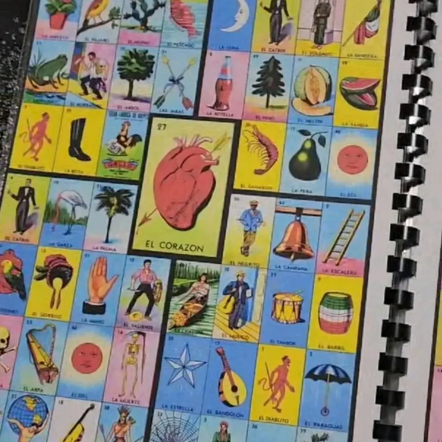 mexican game loteria books with your favorite card in the middel