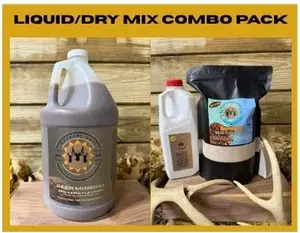 Outdoor Hunting Deer Attractant Scents Liquid Dry Mix Combo Pack - Liquid & Dry Mix for Deer Mineral Attractants - Perfect for Hunters Enhancing Deer Attraction Strategies