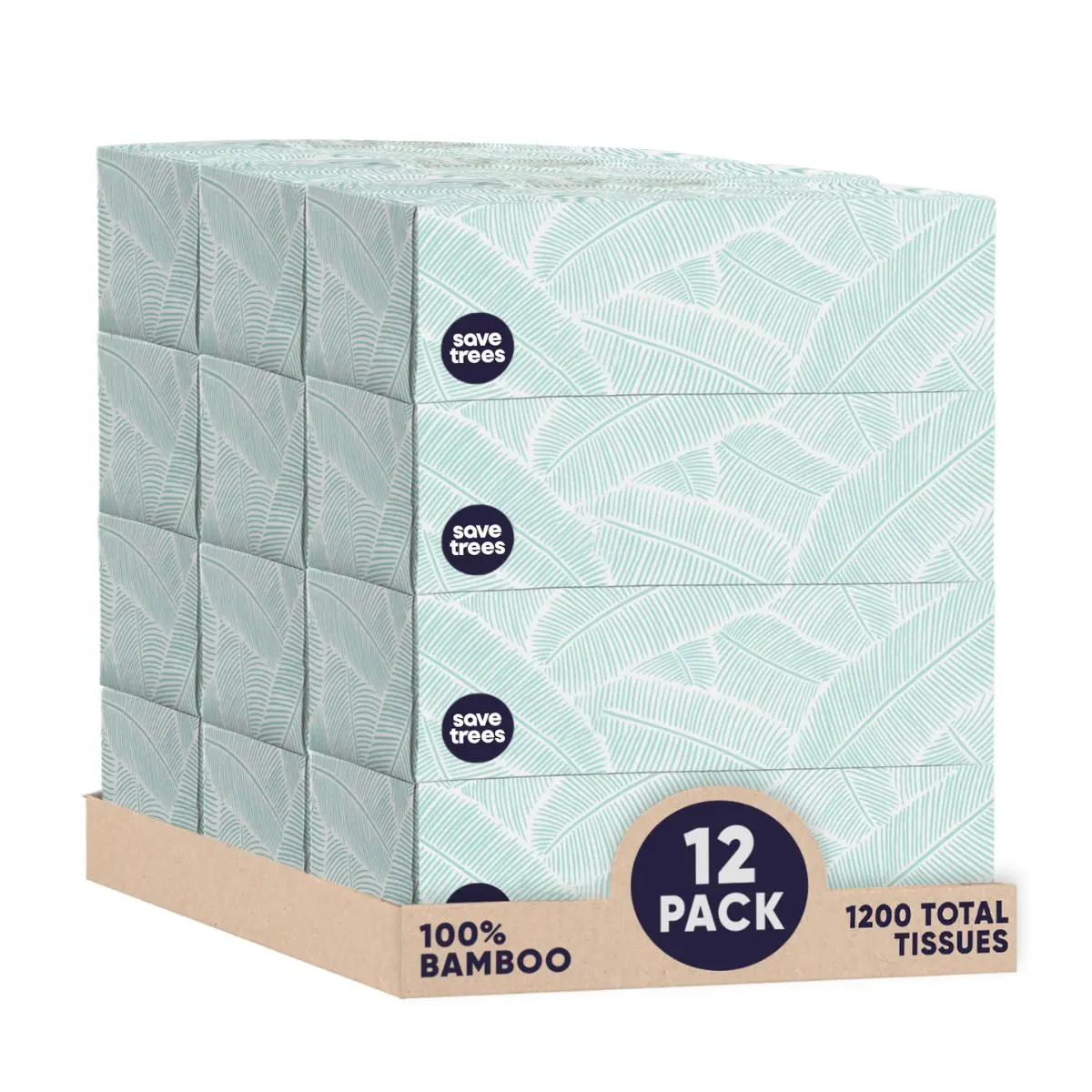 Save Trees Bamboo Facial Tissues, 12 Pack