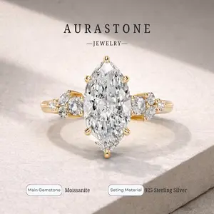 【#69 MKZ】Synthetic Moissanite 5 Carat S925 Sterling Slver Wedding/Engagement Ring, Luxurious And Stylish With Certificate