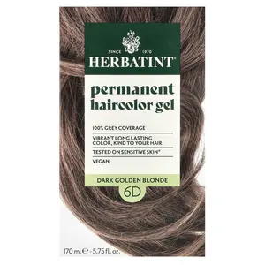 Herbatint Permanent Haircolor Gel, 6D Dark Golden Blonde, 5.75 fl oz (170 ml)