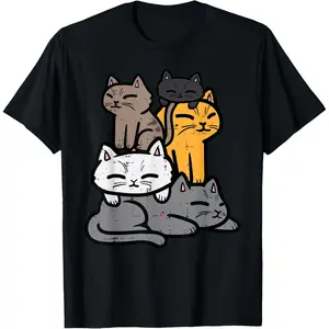 Cats Piled Up Cute Kitten Feline Women Girls Kids Toddler T-Shirt
