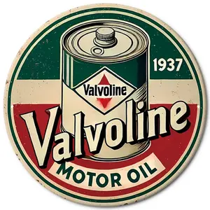 2D Flat, Decorative sign & plague, Vintage Plaque Decor, 1pc Vintage Vavoline Motor Oil Metal Tin Sign - Retro & Rustic Design Distressed Retro Wall Decor, Vintage Garage Signs