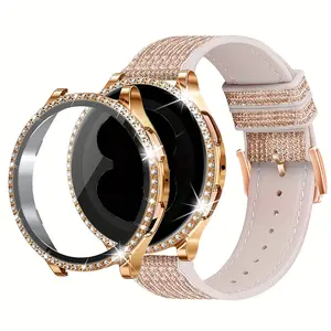 The Strap, Case Are Compatible with Samsung Galaxy Watch 7/6 in 44Mm And 40Mm Sizes, Featuring a Soft Silicone Strap That Sparkles, Sparkling Case And Strap, Smart Watch Accessories