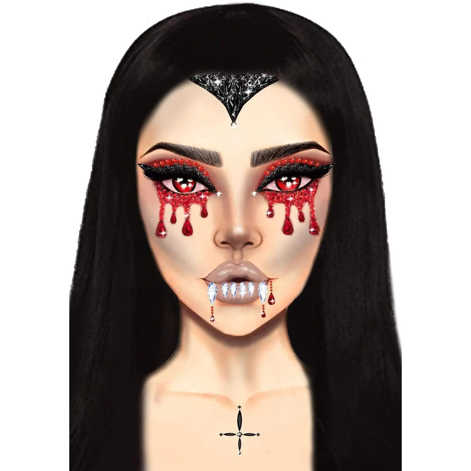 Vampire Rhinestone Stick-On Jewels